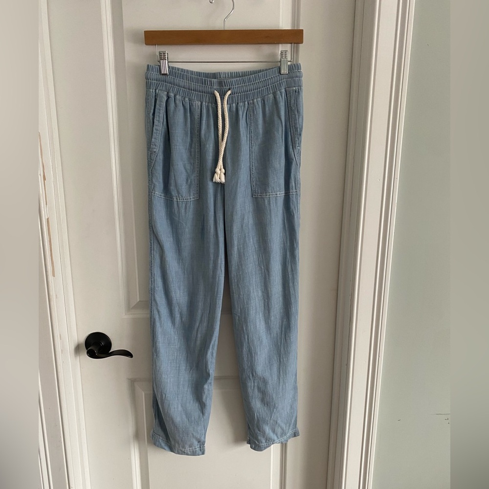 Faherty Pull On Tie Waist Cotton/Linen Pants